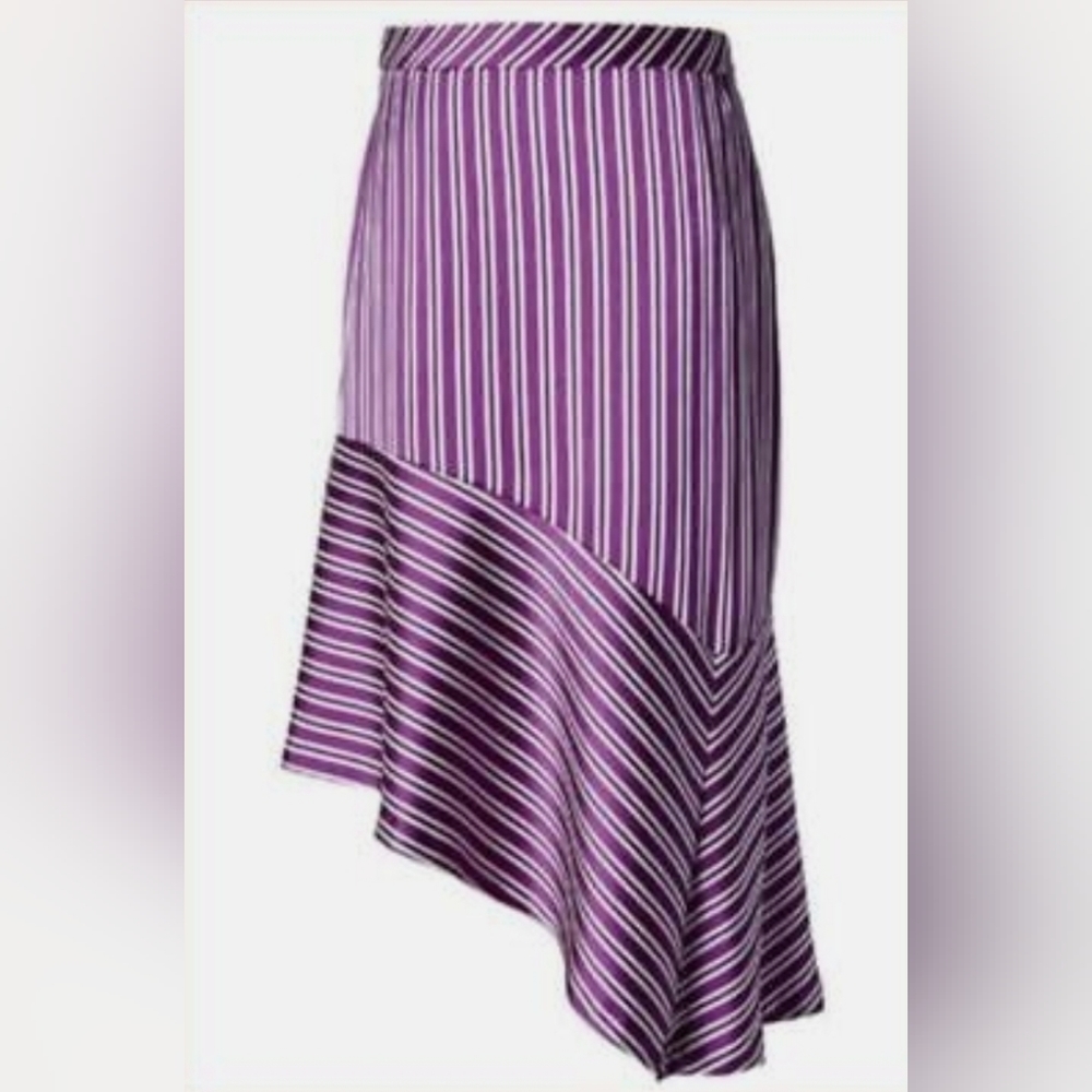 BANANA REPUBLIC purple striped asymmetric skirt